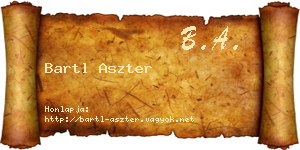 Bartl Aszter névjegykártya